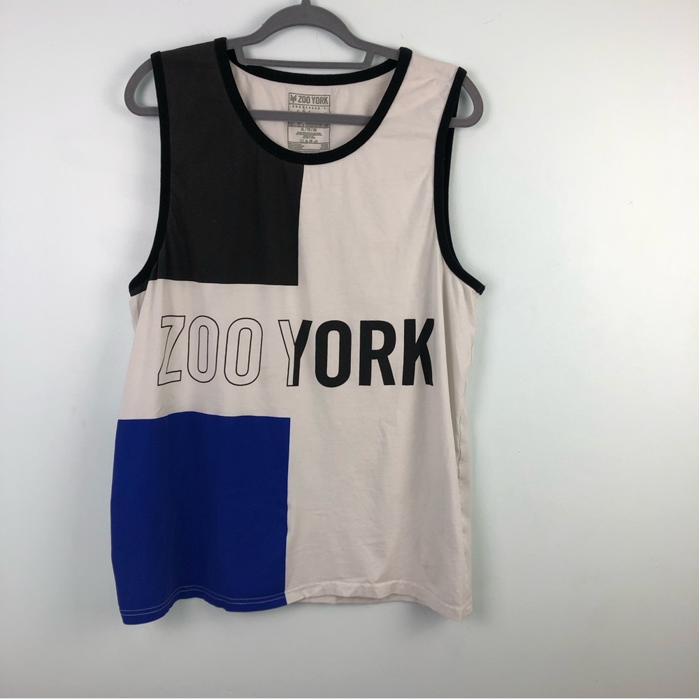Zoo York Men's Graphic Tank Top Blue, White and Black; Size XL
